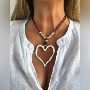 Boho heart necklace N788